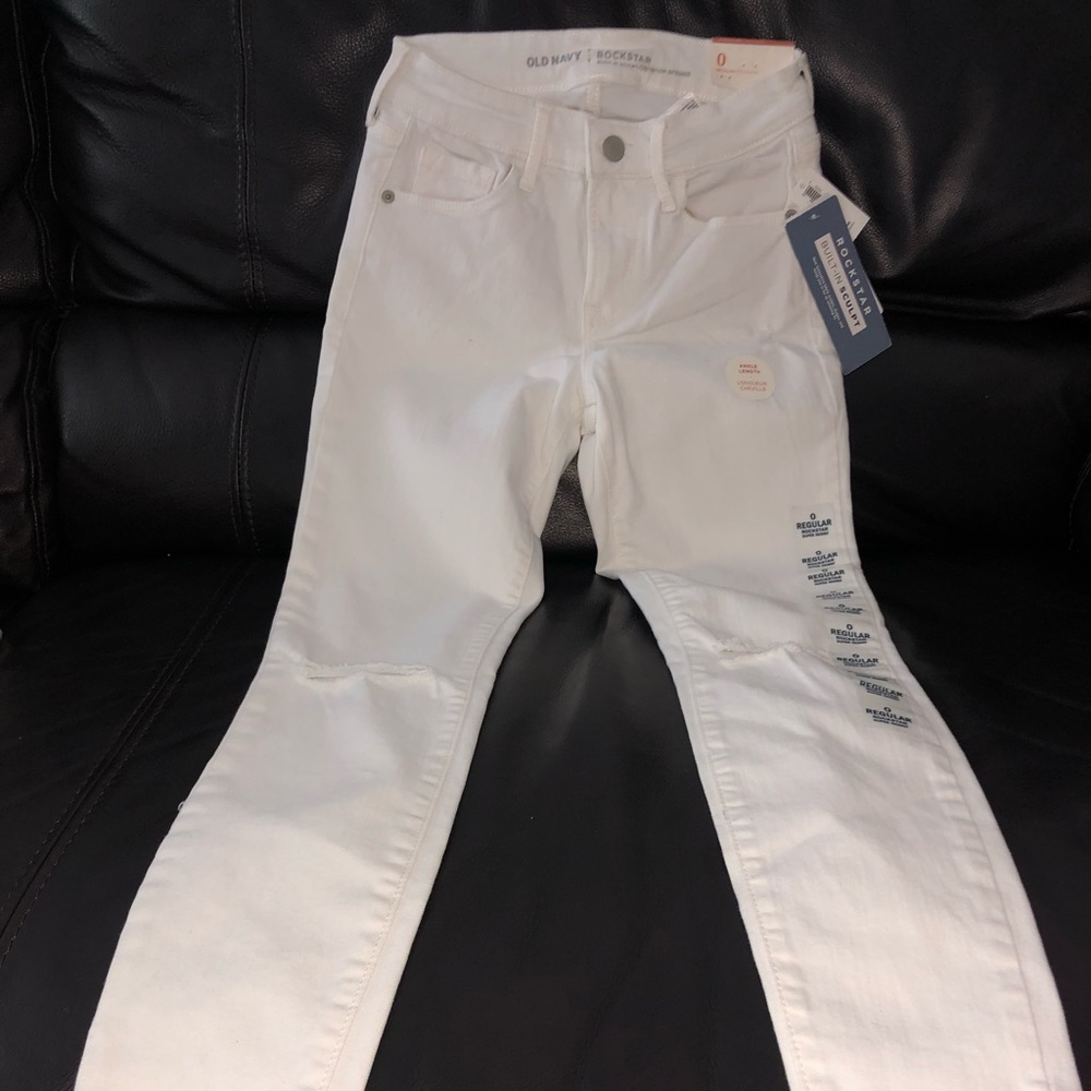 White ripped jeans
